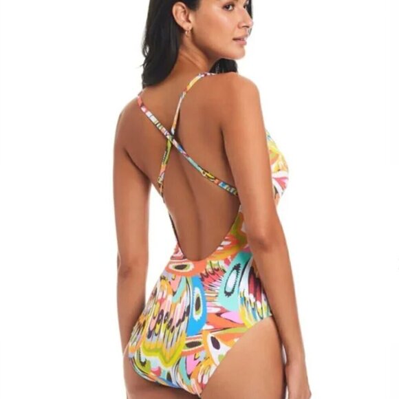 Bleu Rod Beattie Cross Back Keyhole One-Piece 8 Swimsuit - Picture 9 of 10